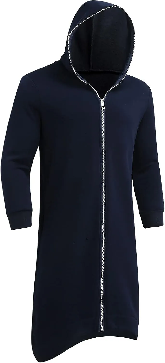 LCMTWX Men's Hooded Fleece Sweatshirt Large Size Sweater Jacket With Zip Pockets Graphic Drawstring Pullover Long Sleeve