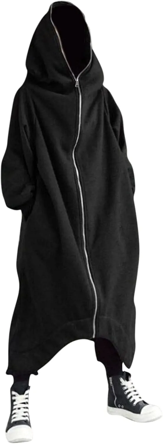 LCMTWX Men's Hooded Fleece Sweatshirt Large Size Sweater Jacket With Zip Pockets Graphic Drawstring Pullover Long Sleeve