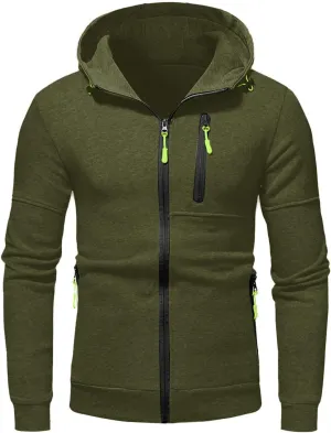 LCMTWX Men's Hooded Fleece Sweatshirt Large Size Sweater Jacket With Zip Pockets Graphic Drawstring Pullover Long Sleeve