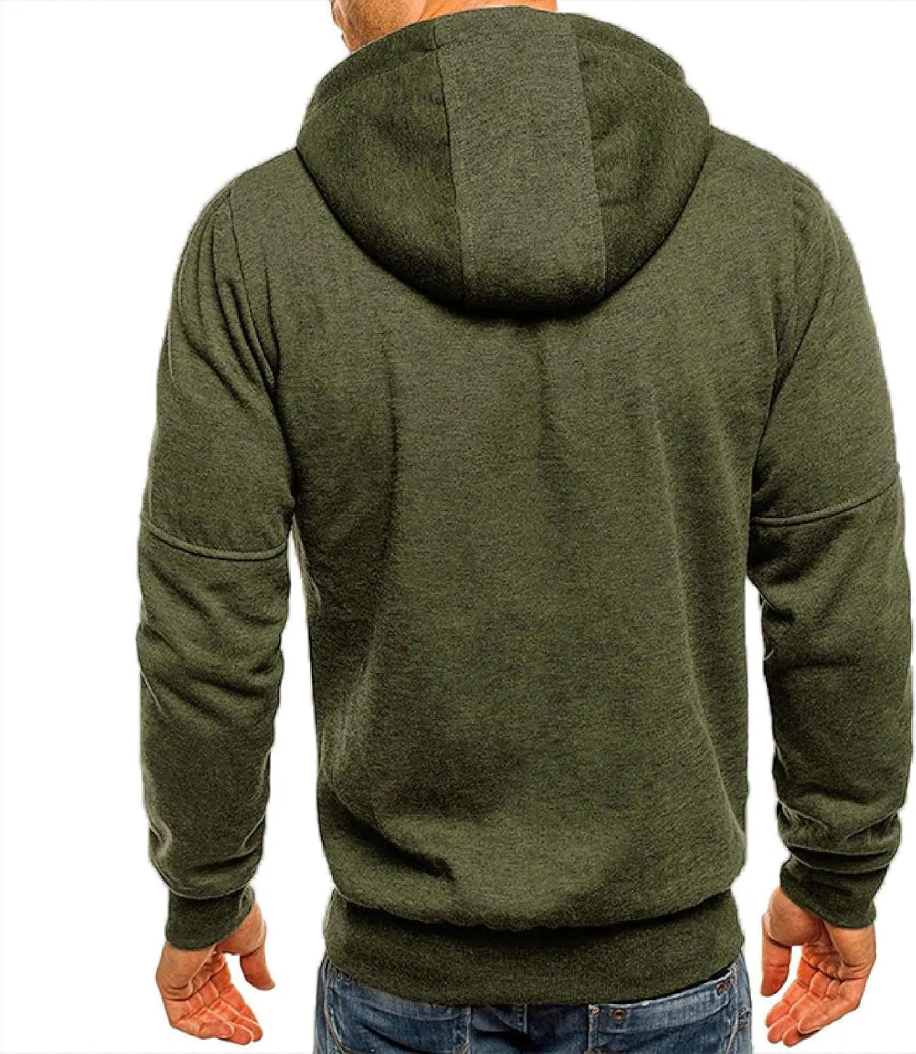 LCMTWX Men's Hooded Fleece Sweatshirt Large Size Sweater Jacket With Zip Pockets Graphic Drawstring Pullover Long Sleeve