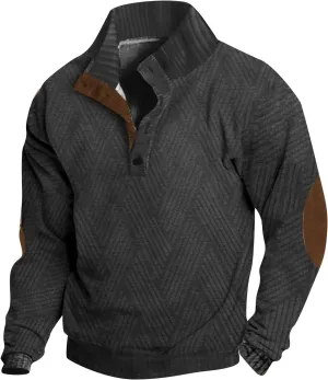 LCMTWX Mens Sweater Mock Neck Collar Button Sweatshirt 1/4 Top Button Long Sleeve Jacket Outdoor Fashion Sweater Collar
