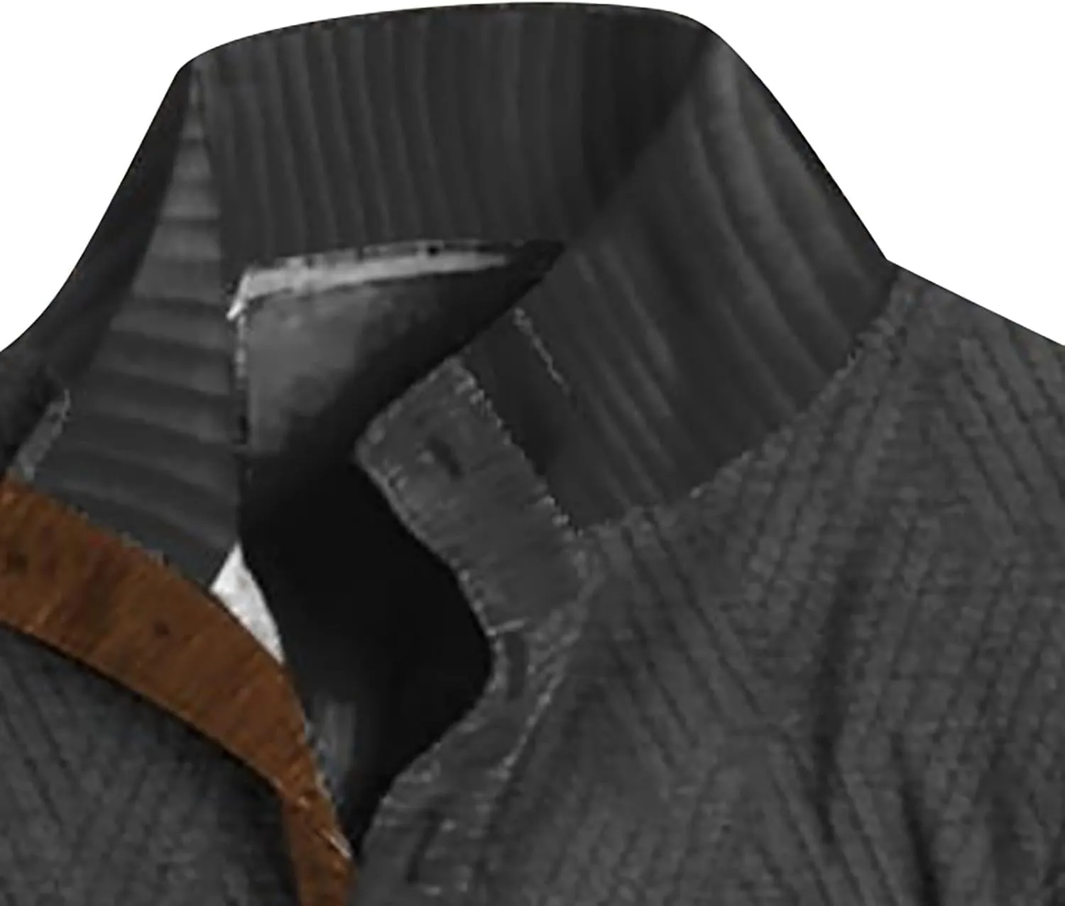 LCMTWX Mens Sweater Mock Neck Collar Button Sweatshirt 1/4 Top Button Long Sleeve Jacket Outdoor Fashion Sweater Collar