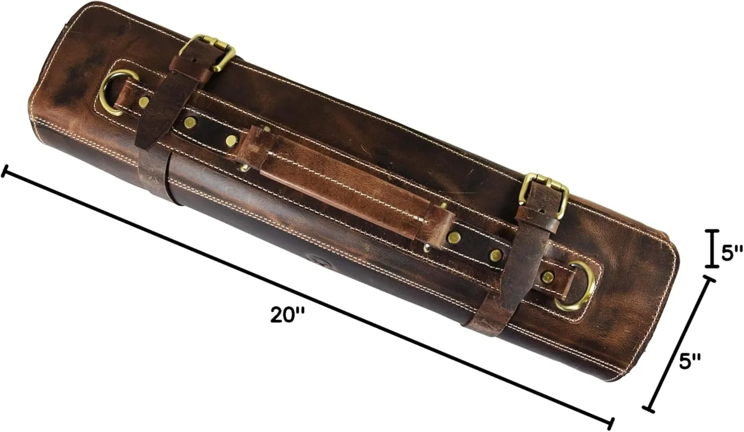 Leather Knife Roll Storage Bag, Elastic and Expandable 10 Pockets, Adjustable/Detachable Shoulder Strap, Travel-Friendly Chef Knife Case
