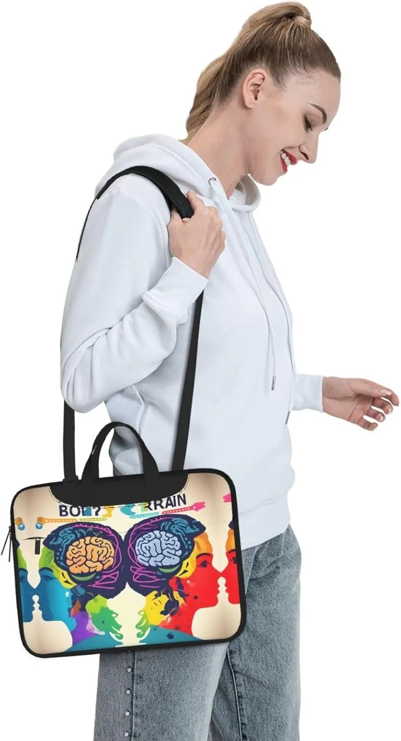 Left and Right Brain Advantage Print Laptop Case and Computer Bag - Versatile Laptop Bag for Men Laptop Shoulder Bag