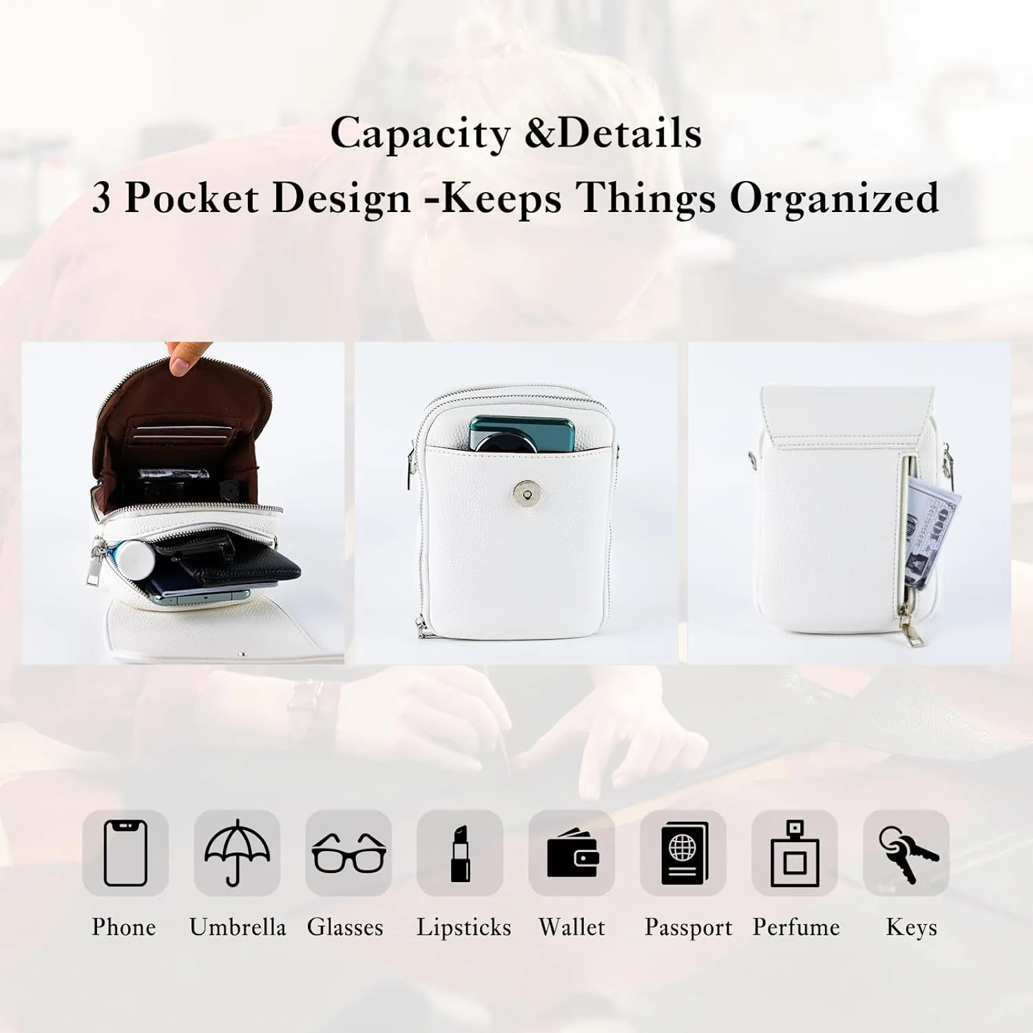 letech  Leather Small Cell Phone Crossbody Bag Purses for Women Cross Body, Travel Bags Gifts