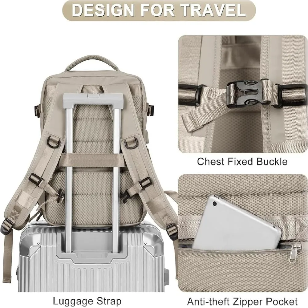Levettevac Backpack, Levettevac Mochila, Expandable Large Capacity, with Separate Shoe Compartment (Blue)