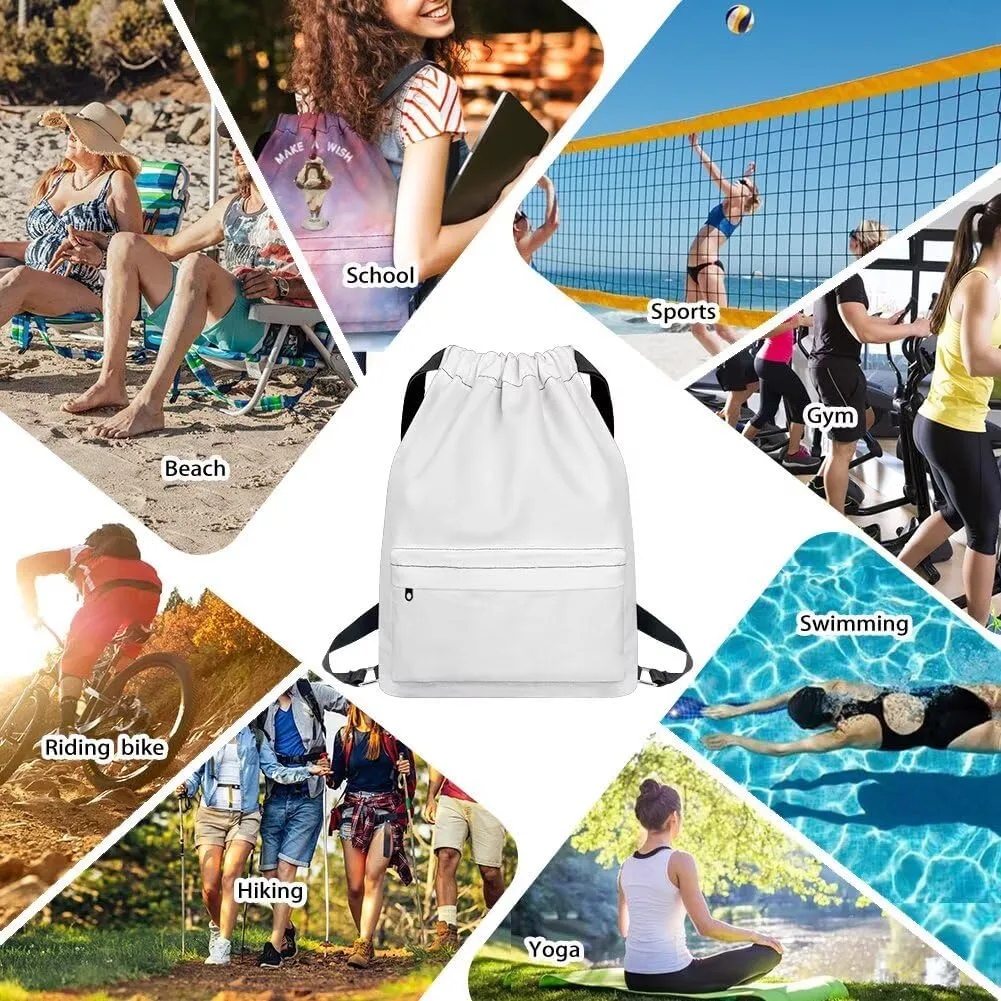 Lightweight String Gym Bag for Men Cute Golden Retriever Gym Bag with Adjustable Wide Shoulder Straps Drawstring Backpack with Convenient Multi Pockets for Multiple Uses