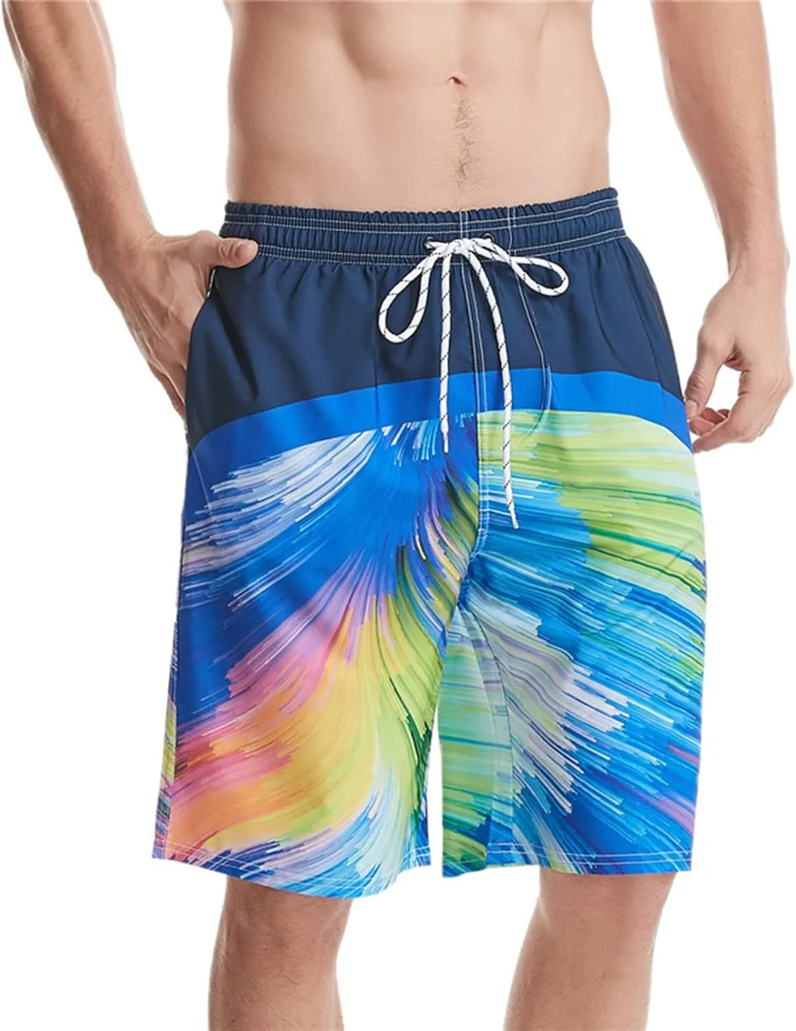 Linen Shirts for Men Printed Short Loose Tether Pocket Board Casual Pant Short Beach Fashion Short Shorts Men Short