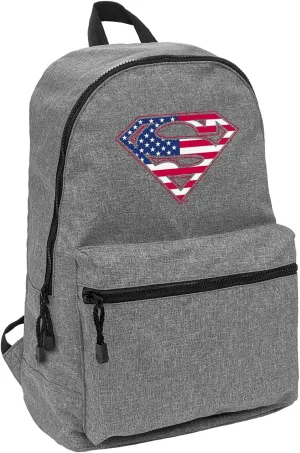 LOGOVISION Superman USA American Flag Shield Logo Lightweight Backpack for Work School Daily Use Packable for Travel