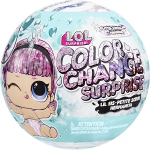 LOL Surprise Glitter Color Change Lil Sis with 5 Surprises- Collectible Doll Including Sparkly Fashion Accessories, Holiday Toy, Great Gift for Kids Girls Ages 4 5 6  Years Old