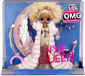 L.O.L. Surprise! Holiday OMG 2021 Collector NYE Queen Fashion Doll with Gold Fashions, Accessories, New Year's Celebration Outfit, Light Up Stand– Gift for Kids & Collectors, Toys Girls Ages 4 5 6 7 