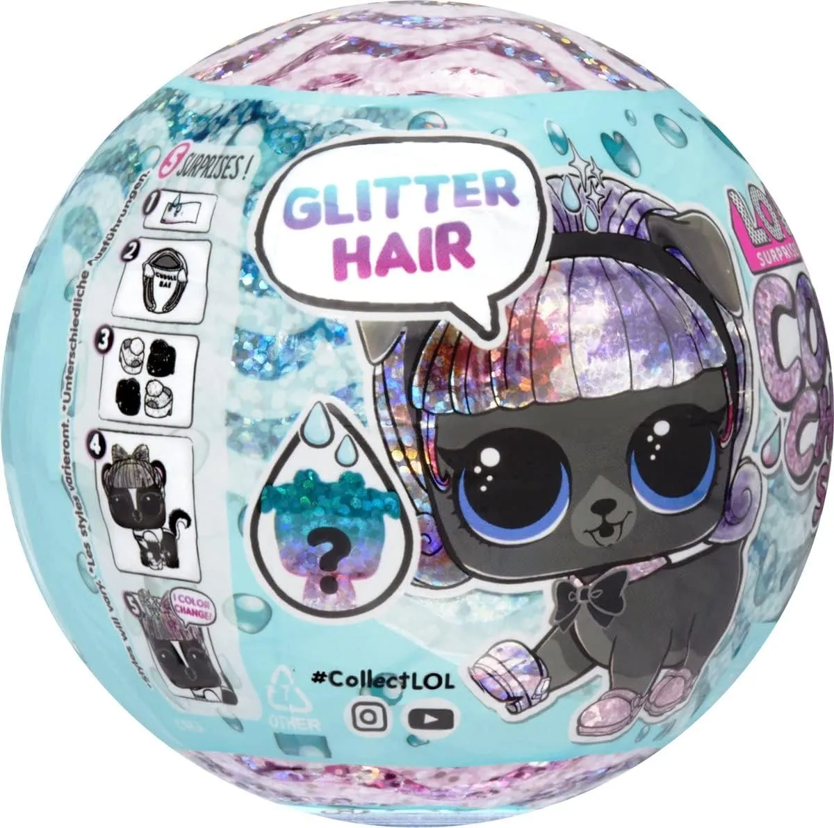 L.O.L. Surprise! LOL Surprise Glitter Color Change Pets with 5 Surprises- Collectible Pet Including Glittery Accessories, Holiday Toy, Great Gift for Kids Girls Boys Ages 4 5 6  Years Old