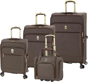 London Fog Liverpool 4 Piece Nested Set Bronze Triweave USB, 15", 20", 24" and 28"