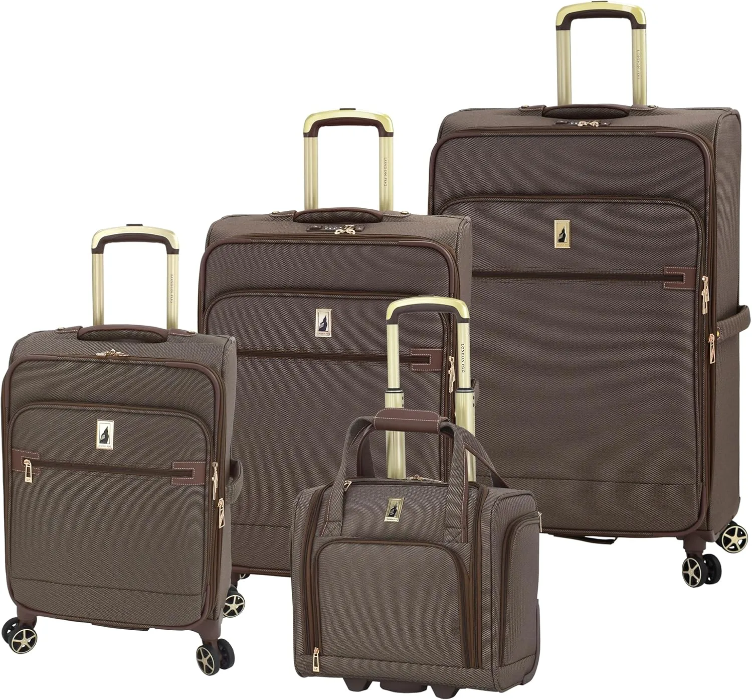 London Fog Liverpool 4 Piece Nested Set Bronze Triweave USB, 15", 20", 24" and 28"