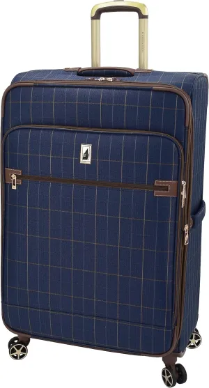 London Fog Liverpool Navy Windowpane 28" Expandable Spinner