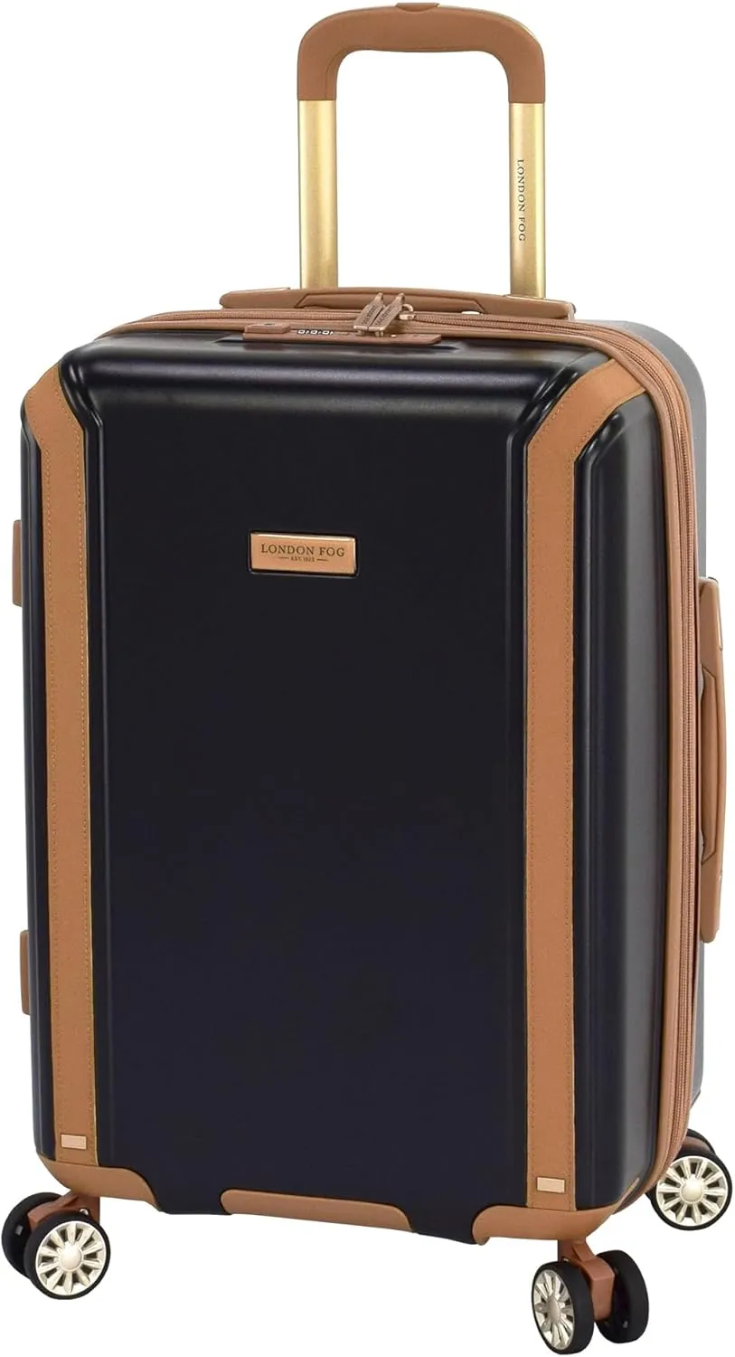 London Fog Regent Black 20" Expandable Spinner Carry