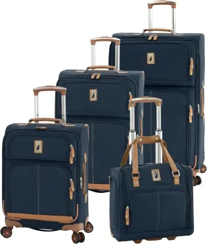 London Fog Wallington Denim 4 Piece Nested Set USB, 15", 20", 25", 29"