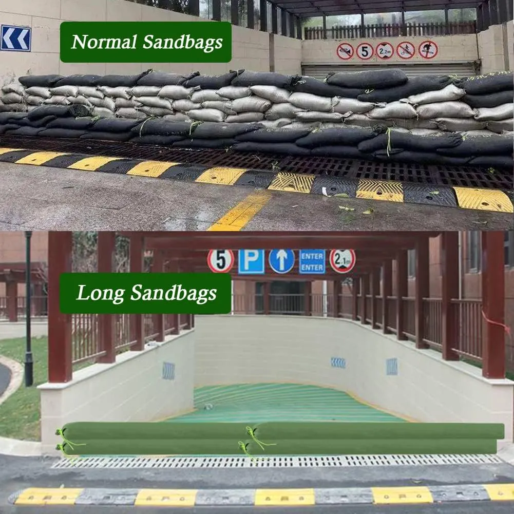 Long Canvas Sandbags for Flooding 3 Pieces Flood Water Barrier Thickened Reusable Hurricane Sandbags for Home Garage Doors Windows