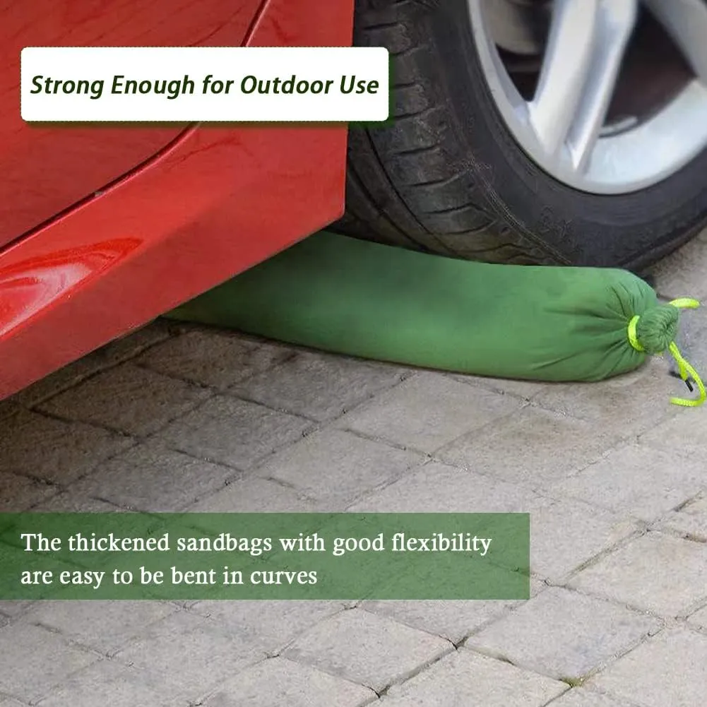 Long Canvas Sandbags for Flooding 3 Pieces Flood Water Barrier Thickened Reusable Hurricane Sandbags for Home Garage Doors Windows