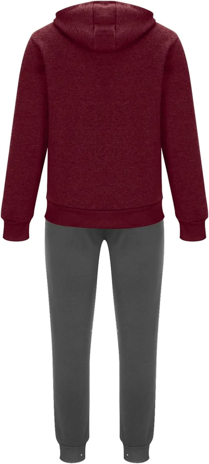 Long Sleeve 2 Piece Sets for Men Athletic Hinking Sets Hooded Sweatshirt Coats and Pants Plus Size Jogging Outfits