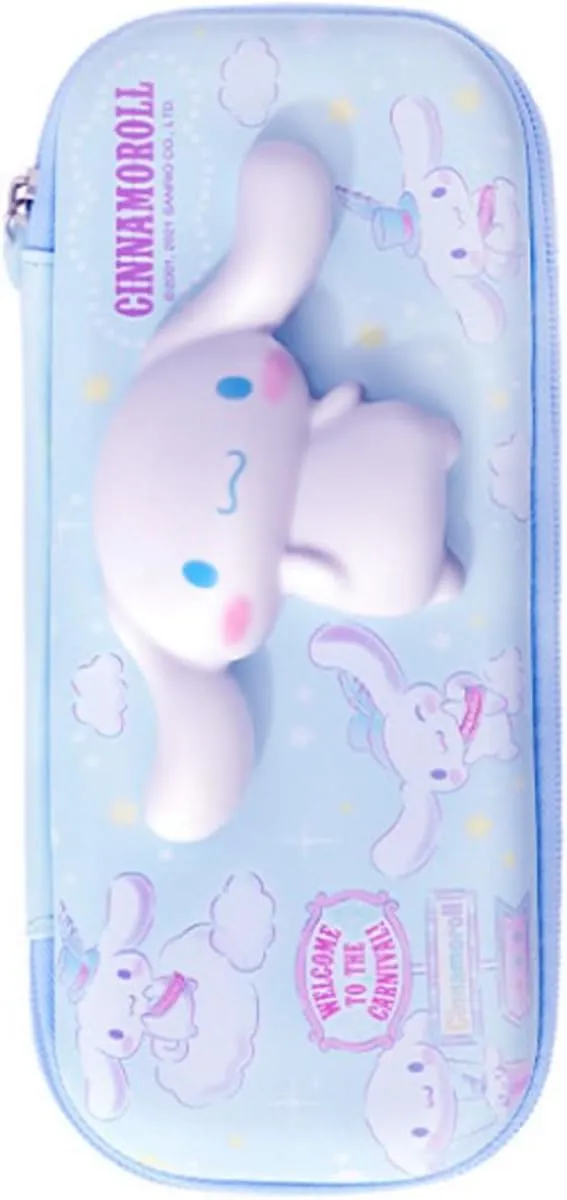Lovely anime character pouch, travel makeup brush holder, mini bag, multipurpose pouch (Blue sky puppy)