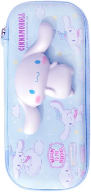 Lovely anime character pouch, travel makeup brush holder, mini bag, multipurpose pouch (Blue sky puppy)