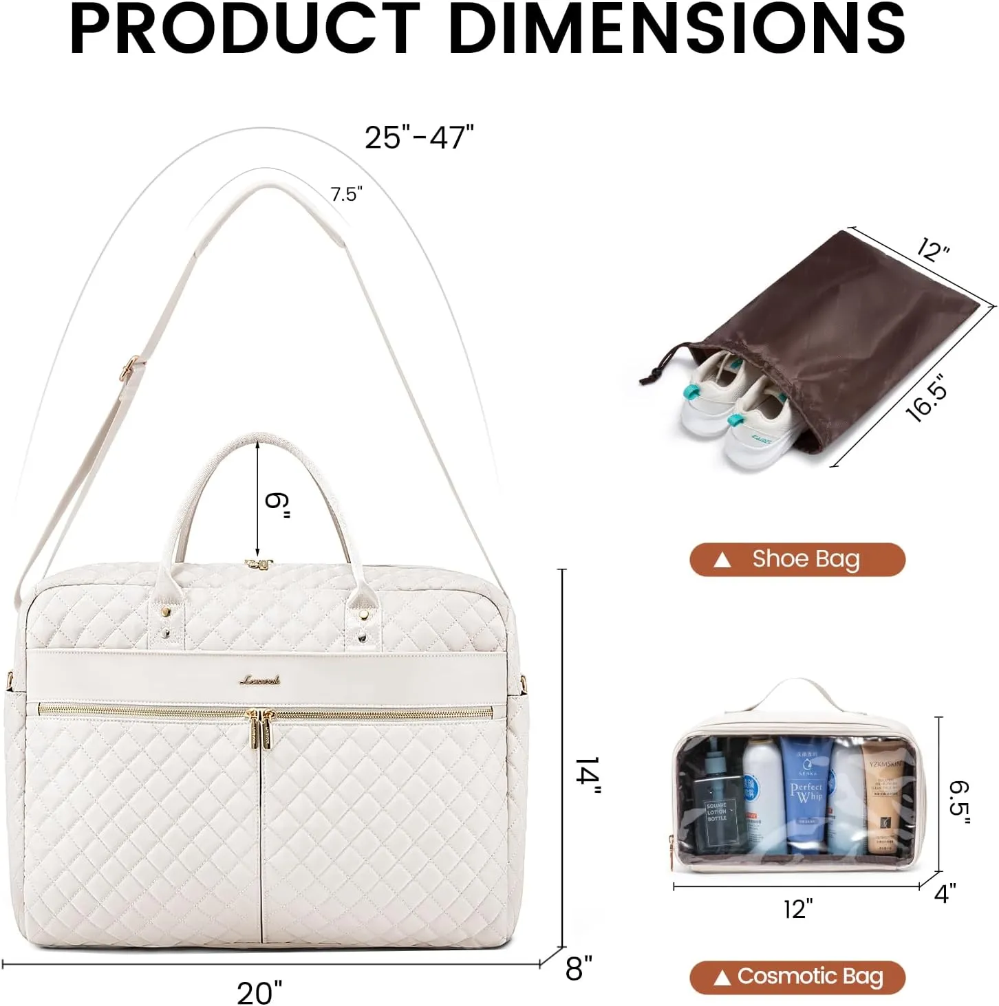 LOVEVOOK Travel Duffle Bag, Weekender Bag for Women with Toiletry Bag Shoe Bag, Carry on Overnight Bag with Laptop Compartment, Gym Duffel Bag with Wet Pocket, Hospital Bag for Labor and Delivery