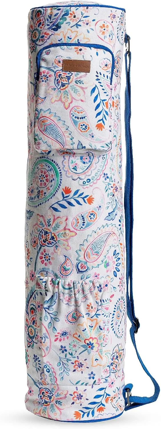 Maison d'Hermine Yoga Mat bag, Cylindrical bag for Woman&Men, yoga mat Bag &Adjustable shoulder straps Yoga Mat Carrier Bag with Drawstring Water Bottle Pocket and zipper pocket