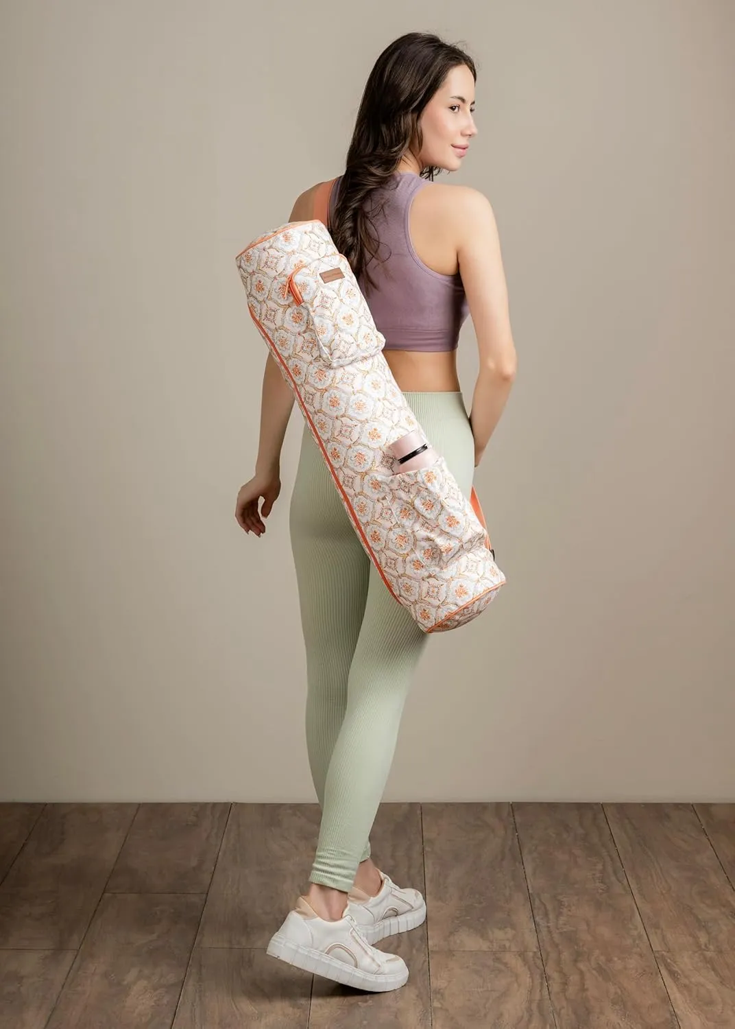 Maison d'Hermine Yoga Mat bag, Cylindrical bag for Woman&Men, yoga mat Bag &Adjustable shoulder straps Yoga Mat Carrier Bag with Drawstring Water Bottle Pocket and zipper pocket