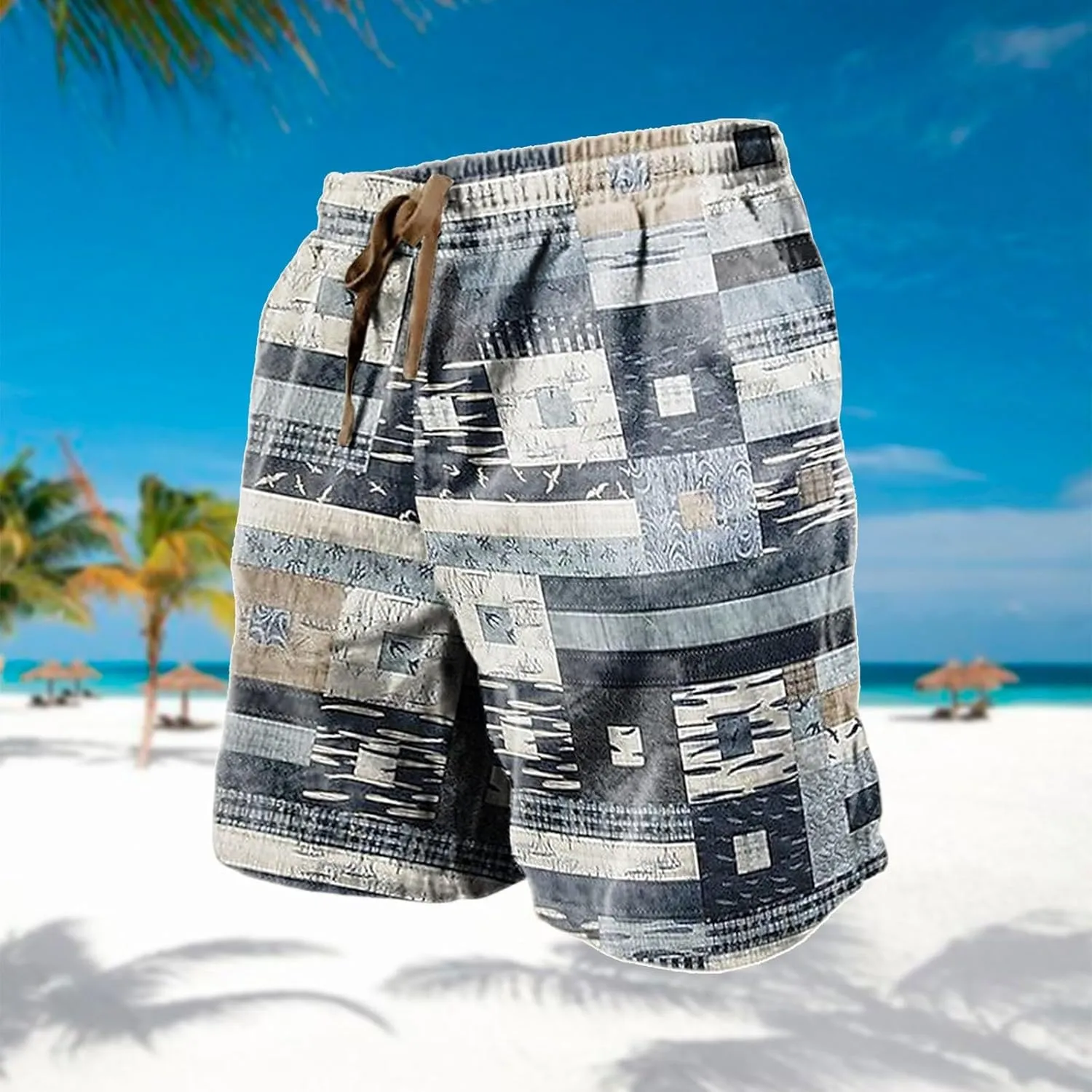 Man Clothes Leisure and Fitness Sports Plus Size Five Quick Drying Beach Pants Shorts Shorts Men No Mesh Swim Men