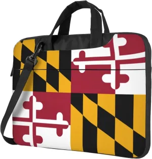 Maryland State Flag Print Laptop Adjustable Shoulder Strap With Handle Accessory Pocket For Men Women