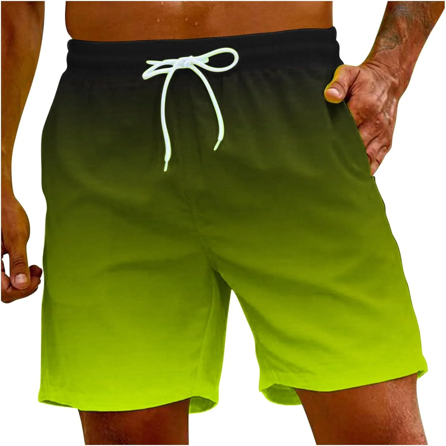 Men Draws Pants Color Casual Lace-up Fashion Beach Summer Shorts Men's Solid Men's Board Shorts Shorts Men Mens Swim