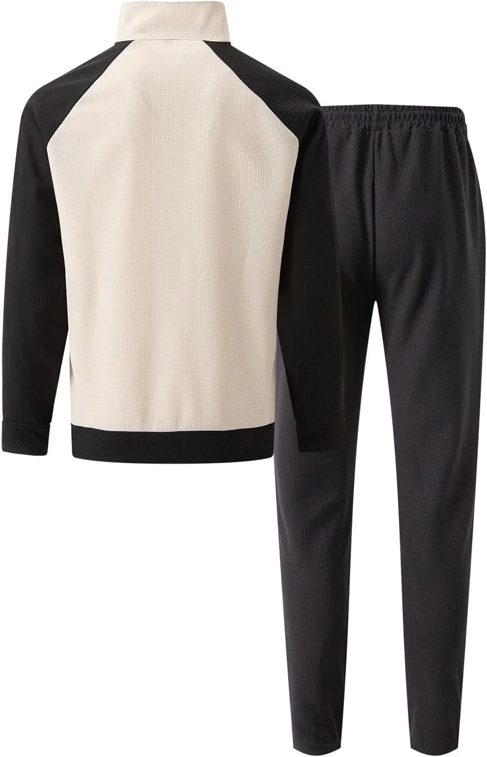 Men Fashion Set Texture Full Zipper Stand Collar Shoulder Long Sleeve Coat Jogging Pant Outdoor Sport Workout Outfits