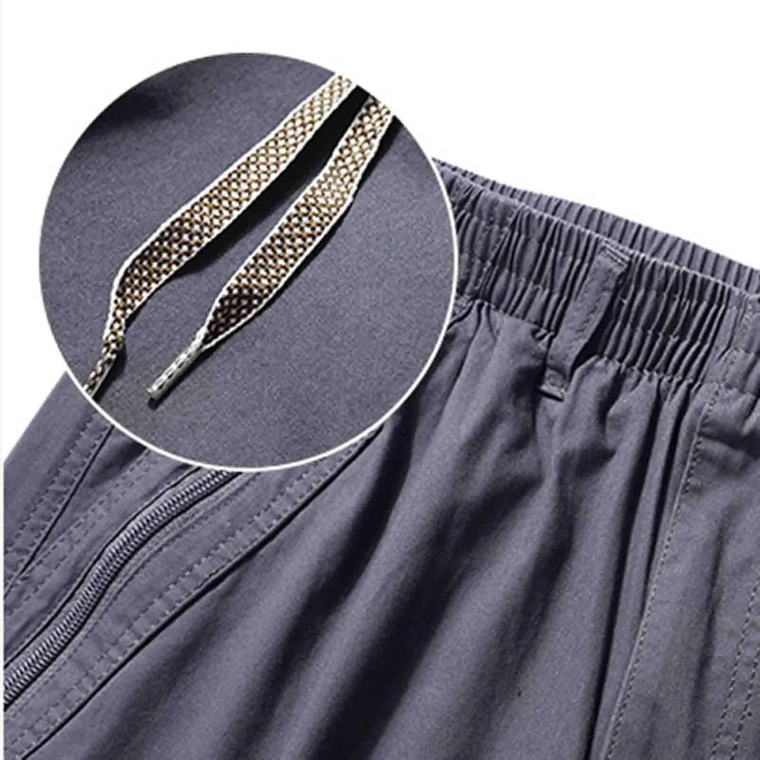 Men Plus Size Cargo Pants Light Lounge Pants Solid Outdoor Pants Hiking Pants with Pocket Relaxed Classic Pants