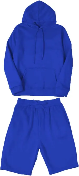 Men Tracksuit 2 Piece Casual Long Sleeve Hooded Sweatshirt Shorts Loose Lightweight Athletic Jogging Suit with Pocket