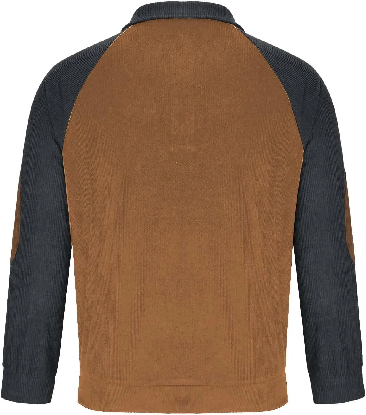 Mens 1/4 Button Up Waffle Sweatshirts Casual Raglan Sleeve Lapel Collar Corduroy Pullover Sweaters Rugged Polos Shirt