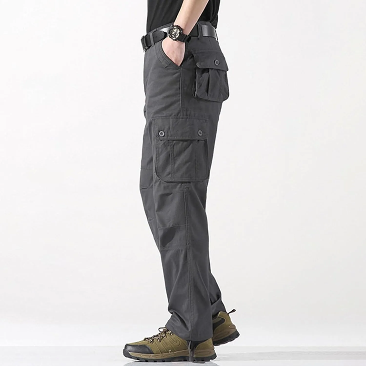 Mens Cargo Pant Drying Casual Pants Multi Pocket Outdoor Sports Hiking Loose Workout Joggers Stretch Sweatpants Mens