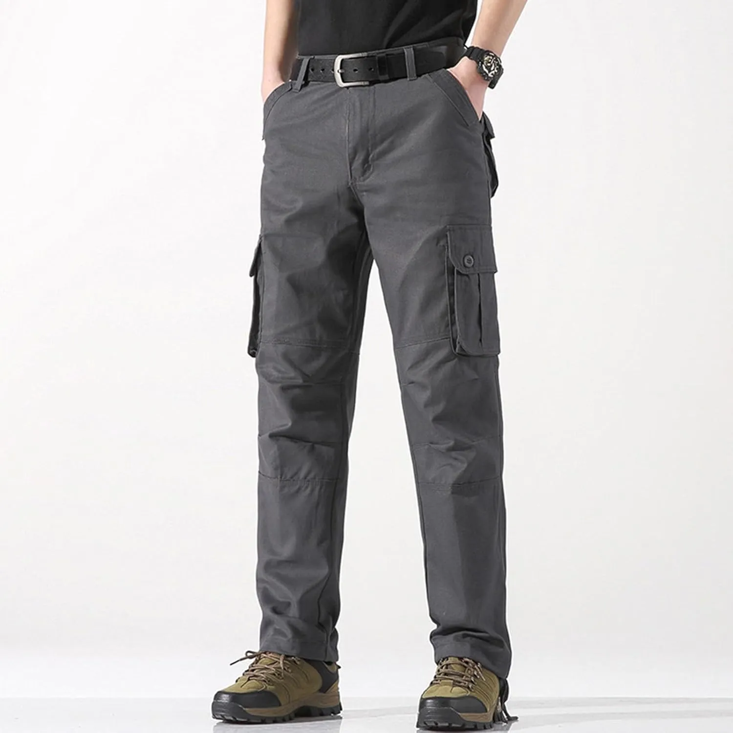 Mens Cargo Pant Drying Casual Pants Multi Pocket Outdoor Sports Hiking Loose Workout Joggers Stretch Sweatpants Mens