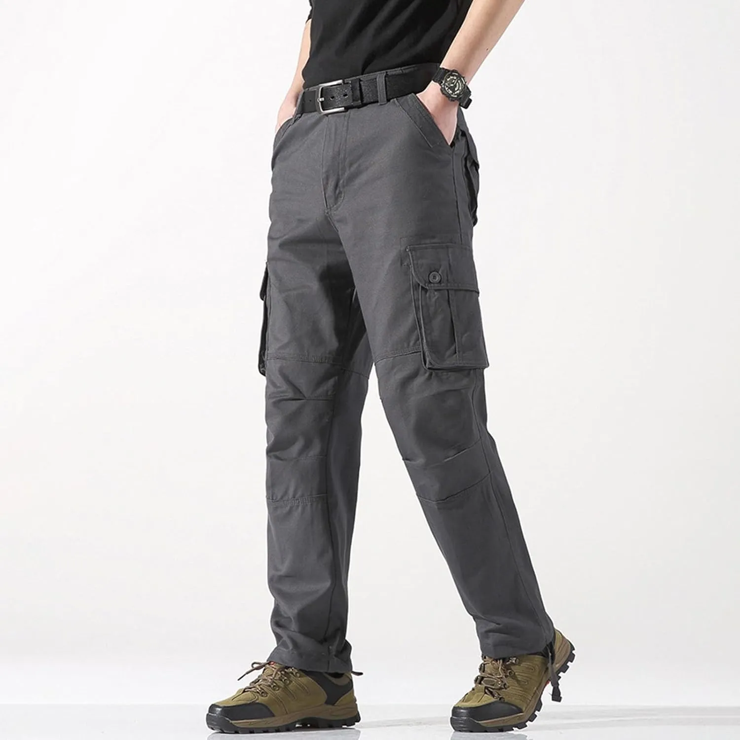 Mens Cargo Pant Drying Casual Pants Multi Pocket Outdoor Sports Hiking Loose Workout Joggers Stretch Sweatpants Mens