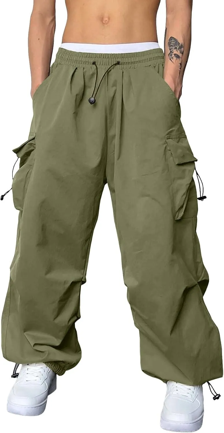 Men's Cargo Pants Casual Stretch Elasticated Waist Pant Combat Work Pant with Pockets