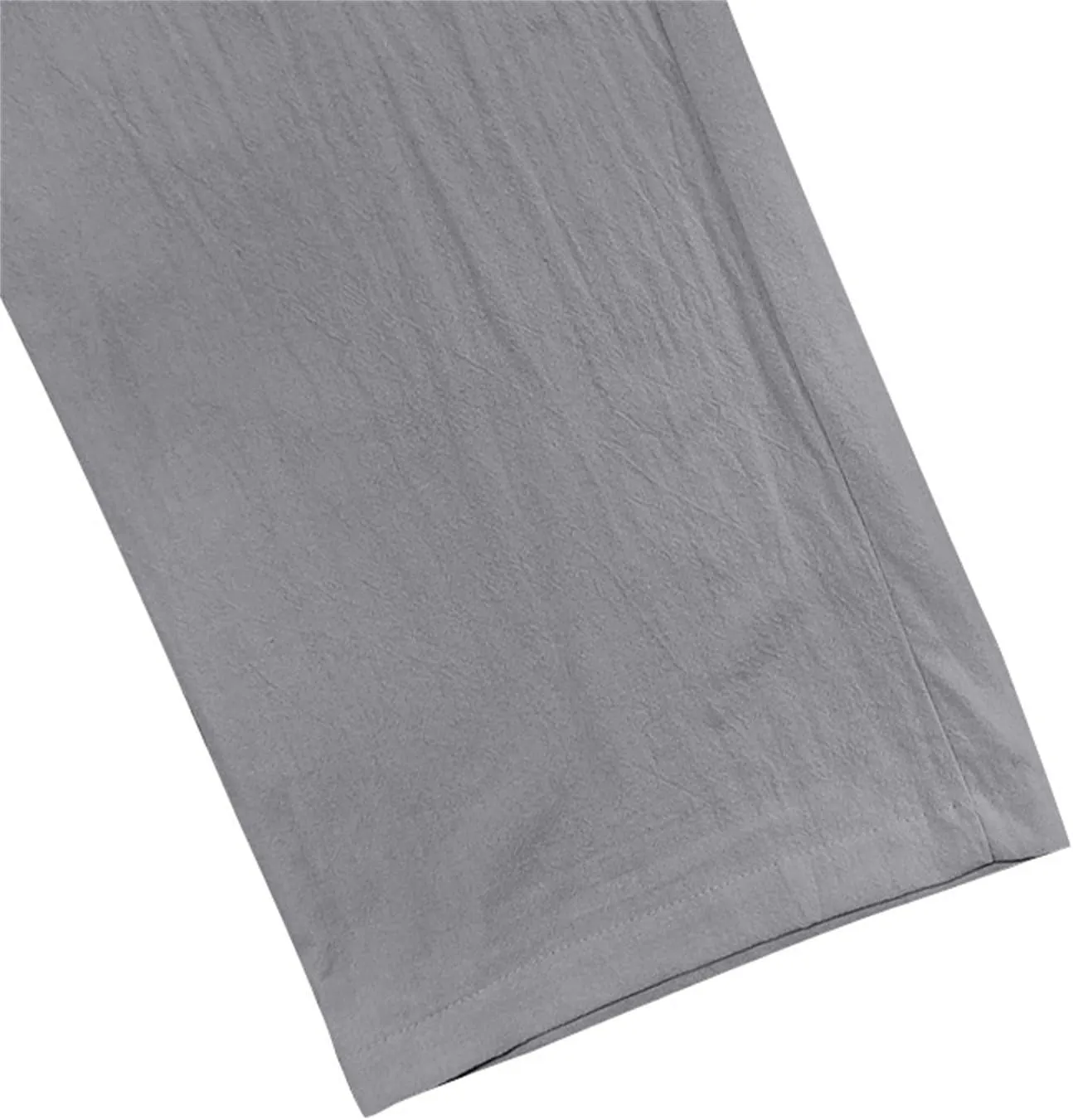 Men's Casual Linen Pants Loose Fit Elastic Waist Drawstring Beach Summer Pant Lightweight Cotton Trousers with Pocket