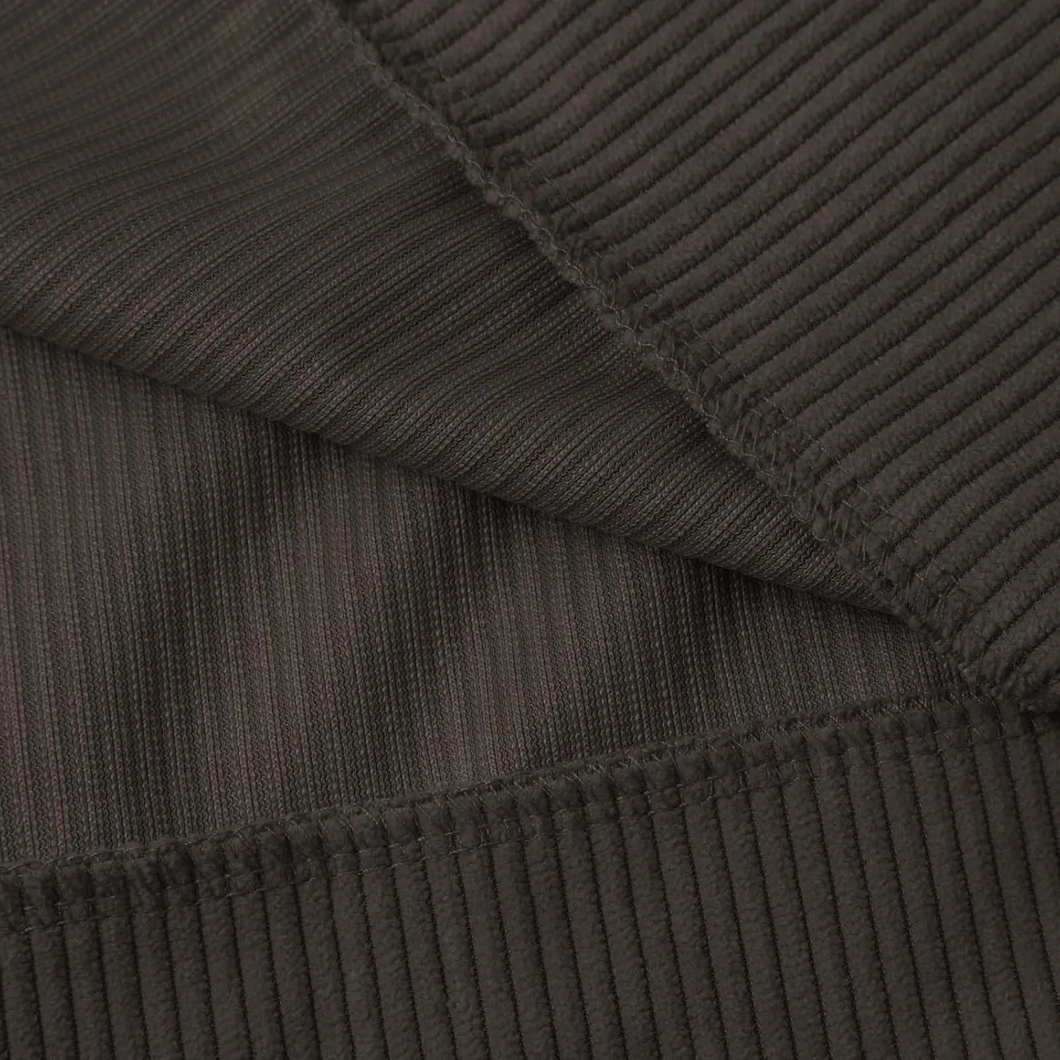 Mens Corduroy Sweatshirt Casual Stand Collar Button Up Pullover Long Sleeve Polo Sweater Shirts with Elbow Patches
