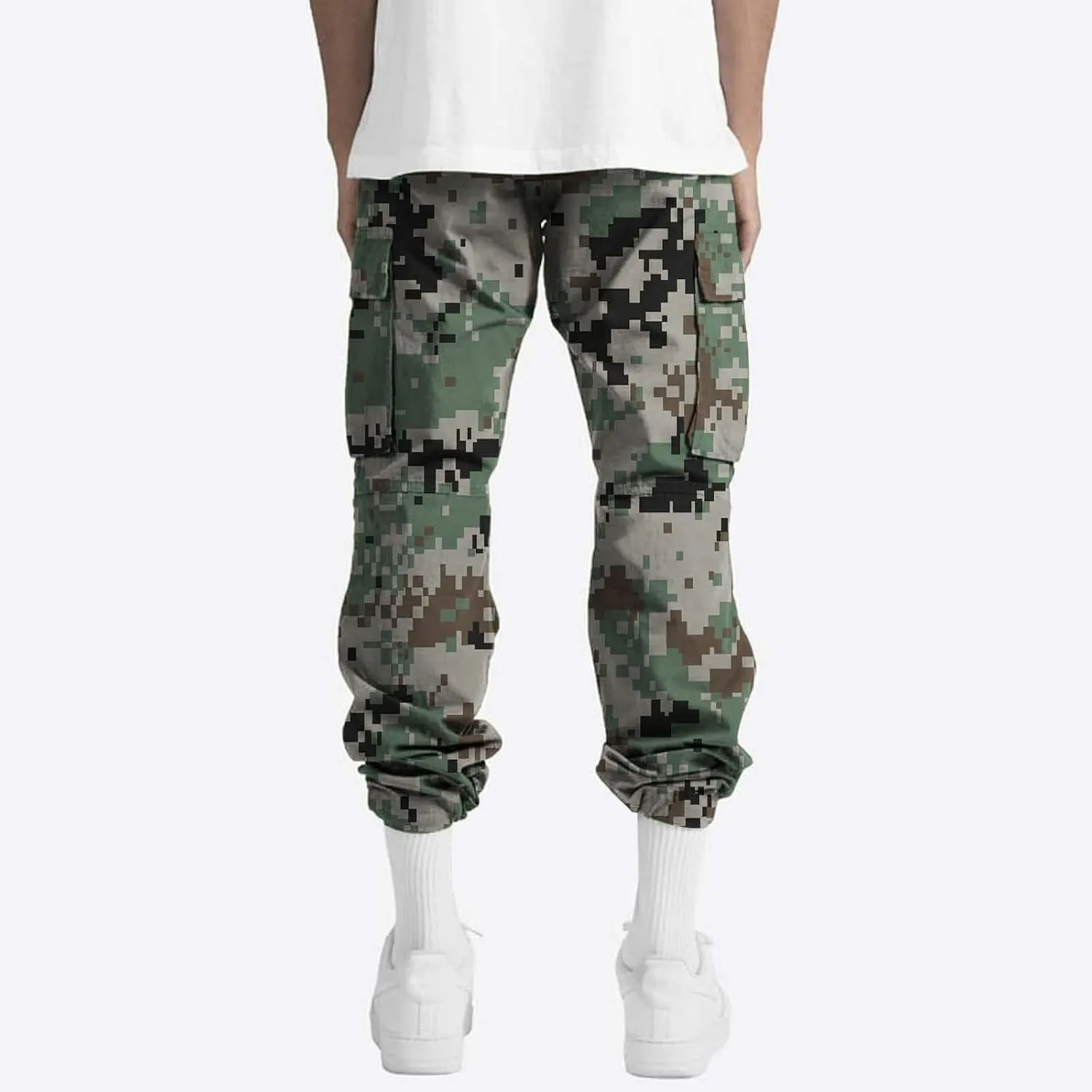 Men's Cotton Casual Sweatpants Color Pocket Trousers Loose Sports Trousers Sweatpants Track Training Athletic Jogger