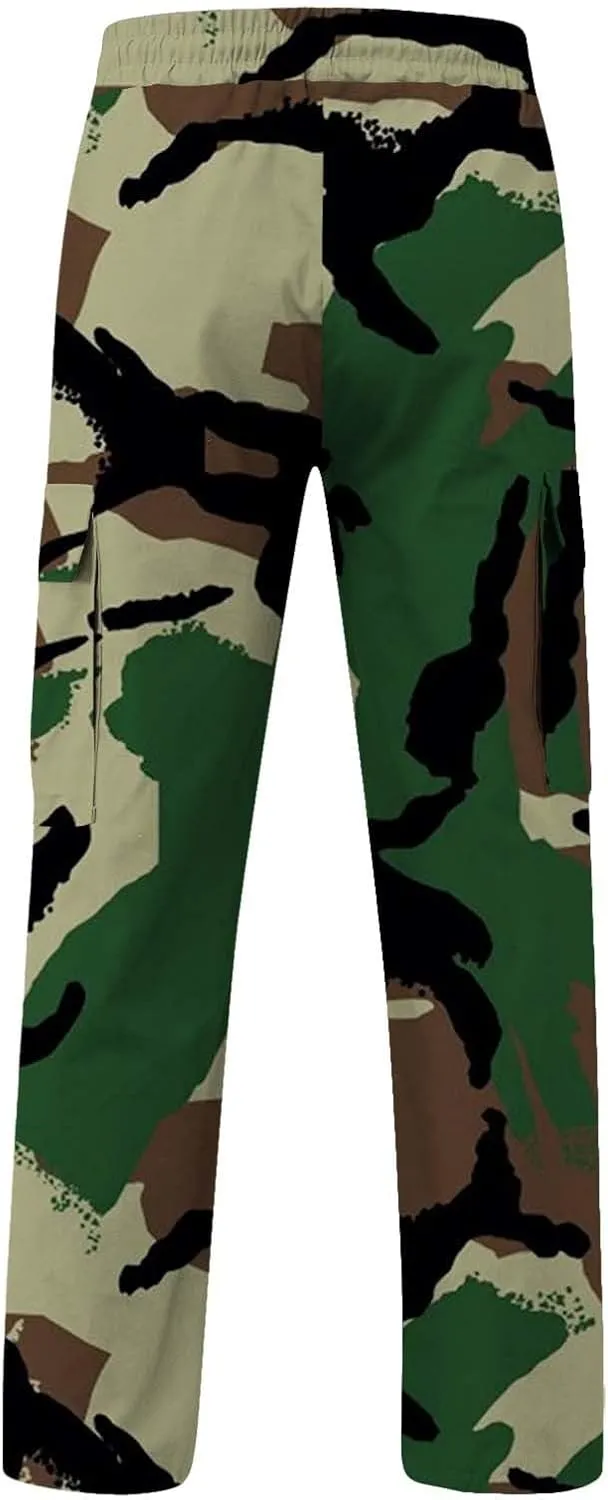Men's Cotton Casual Sweatpants Color Pocket Trousers Loose Sports Trousers Sweatpants Track Training Athletic Jogger