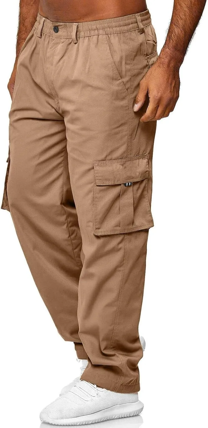 Men's Cotton Casual Sweatpants Color Pocket Trousers Loose Sports Trousers Sweatpants Track Training Athletic Jogger