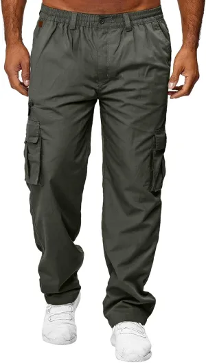 Men's Cotton Casual Sweatpants Color Pocket Trousers Loose Sports Trousers Sweatpants Track Training Athletic Jogger