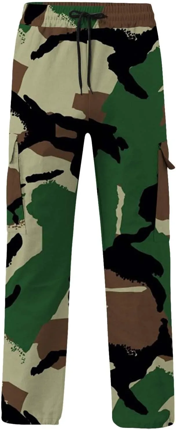 Men's Cotton Casual Sweatpants Color Pocket Trousers Loose Sports Trousers Sweatpants Track Training Athletic Jogger