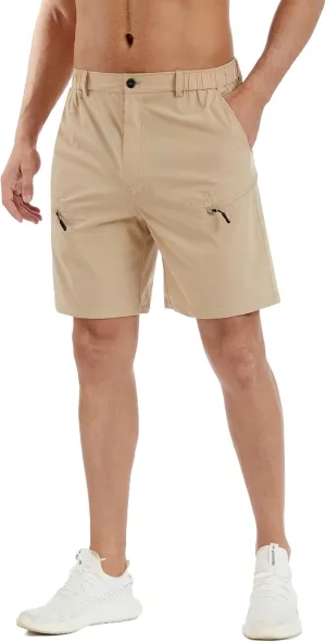 Mens Hiking Cargo Shorts 7" Inseam Mens Golf Stretch Shorts with Multipocket,Quick Dry Breathable Work Shorts