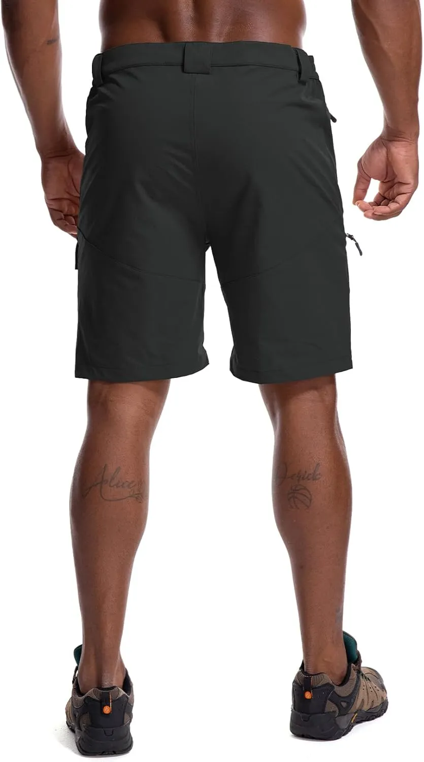 Men's Hiking Cargo Shorts 8" Lightweight Outdoor Work Shorts for Men Travel Golf Tactical Casual with 5 Zipper Pockets