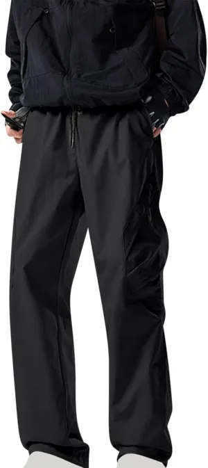 Mens Hiking Pants Lightweight Quick Dry Waterproof Cargo Pant Casual with Adjustable Drawstring Multi Pockets Outdoor